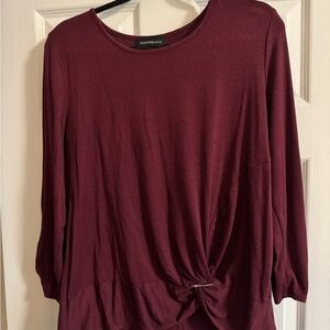 Elegant Burgundy Long Sleeve Top